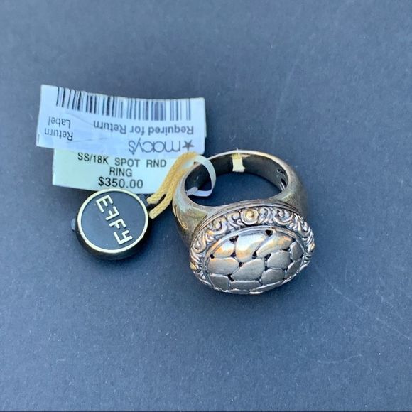 Effy 18k & 925 Round Spot Pebble Ring Size 7